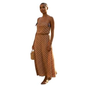 Absolutely ❤ it strapless maxi dress Polka Dot